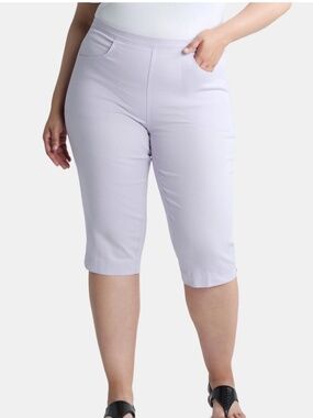 Just My Size Women’s Plus Lavender Stretch Denim Capris Size 0X (14W) NWT
